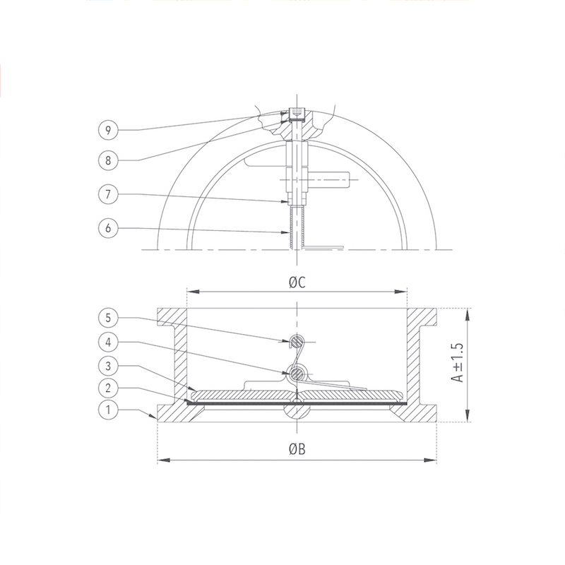 Cast Iron Dual Plate Wafer Type Check Valve PN 16 TSV Eximp Pvt Ltd