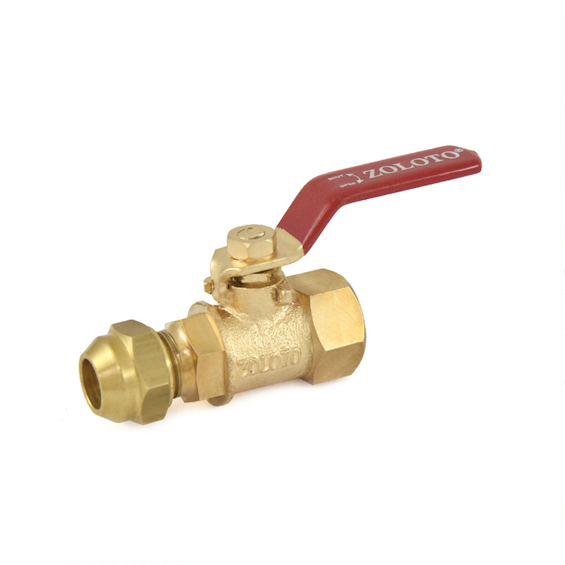 zoloto Bronze Ball Valve With Flare Nut (Mixed Ends)