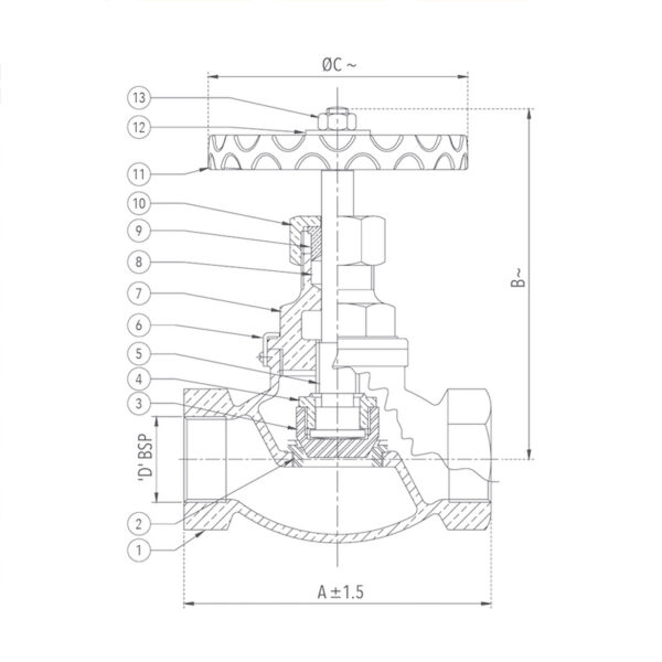 Bronze-Globe-Steam-Stop-Valve-Screwed